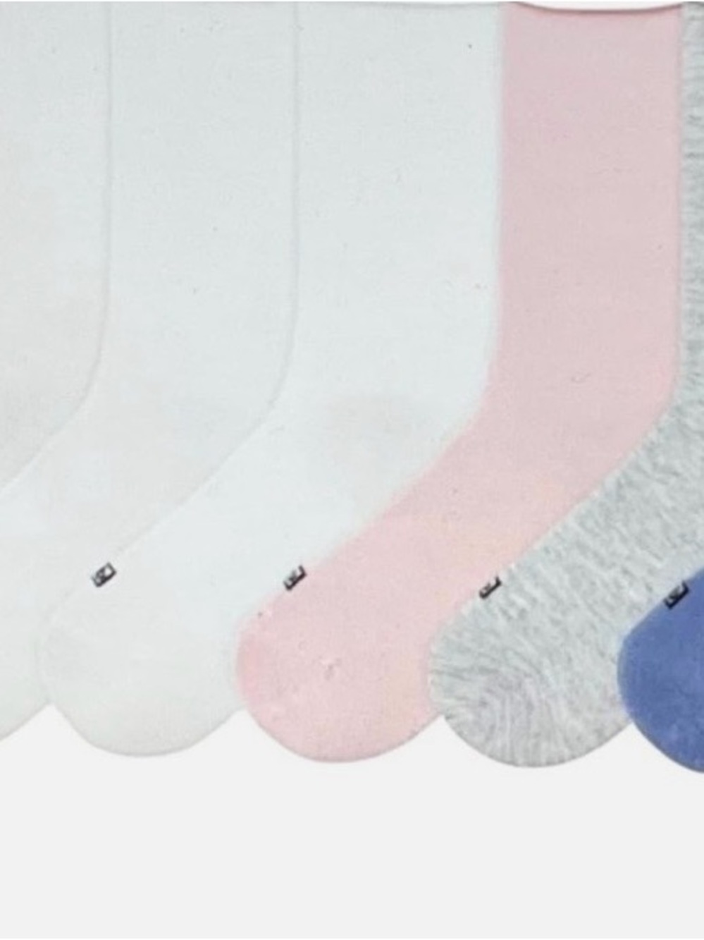 K. Bell Pack of 6 Modal Roll Top Socks - White, Pink, Gray, Blue - Picture 4 of 4